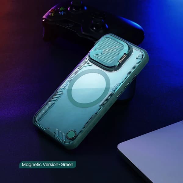 قاب کریستالی مگنتی کمرا استند iPhone 16 Pro Max مارک نیلکین مدل Iceblade Prop Magnetic — تصویر ۳