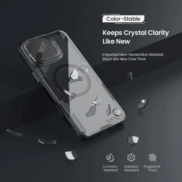 قاب کریستالی مگنتی کمرا استند iPhone 16 Pro مارک نیلکین مدل Iceblade Prop Magnetic — تصویر ۷