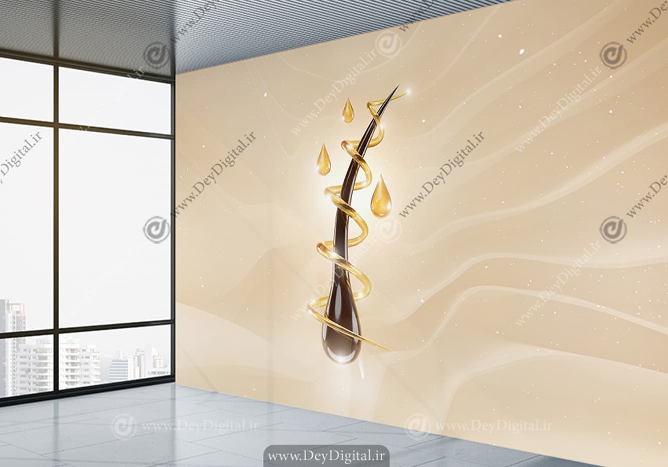 پوستر دیواری سه بعدی طرح تار مو WA-1341