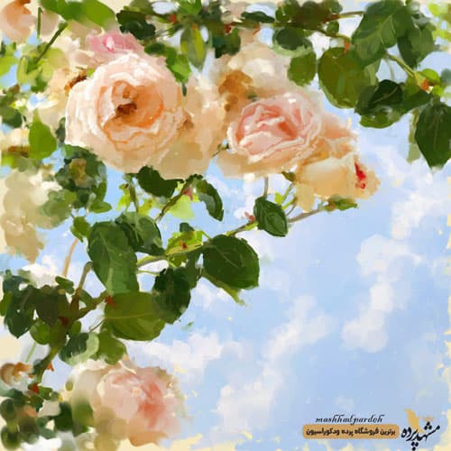 پرده لوردراپه تصویری طرح گل کد 1015