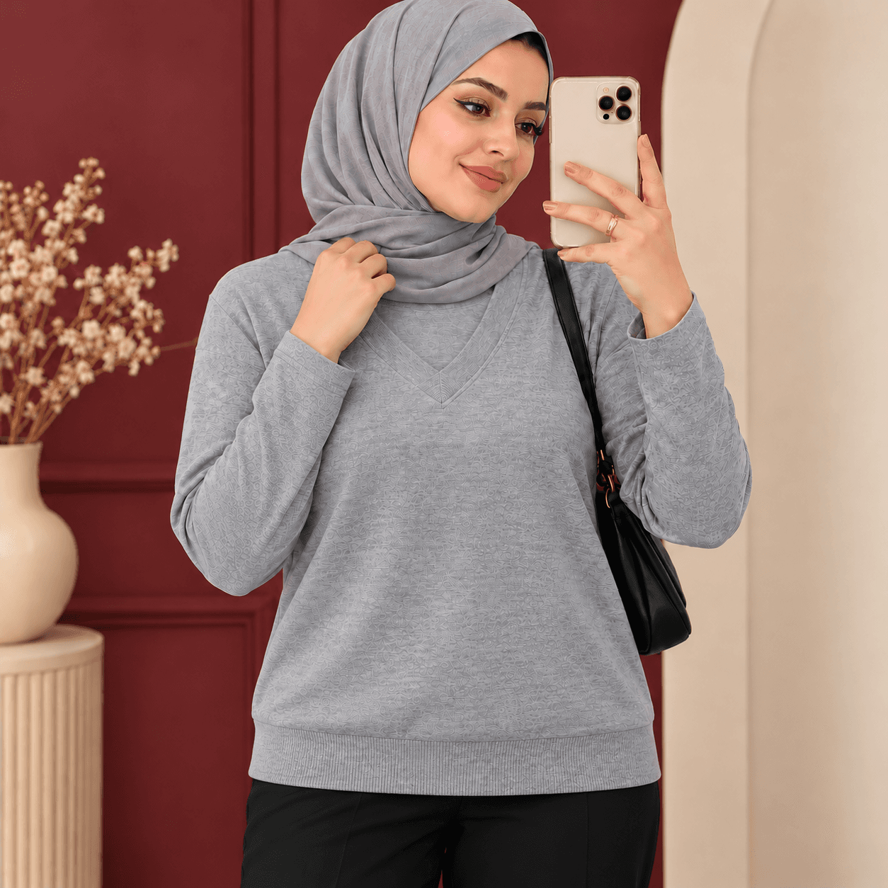 بلوز زنانه بافت یقه هفت وارداتی کد Z6081