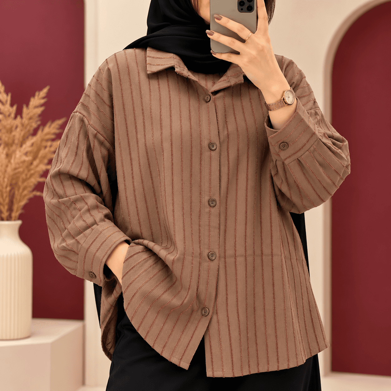 شومیز ژاکارد مدل پرنیان | کد 6085