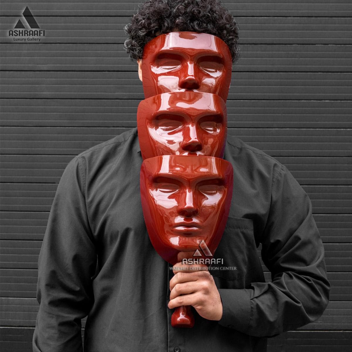 ماسک مافیا صورتک قهوهای براق با کیف مخصوص