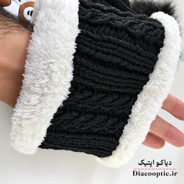 شال و کلاه بچگانه خزدار عروسکی مدل بافتنی شال رینگی کد 1271 — تصویر ۲