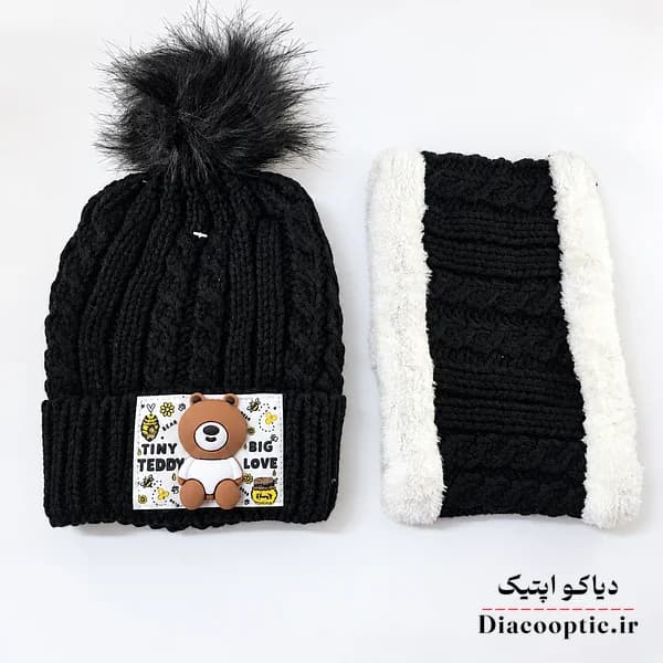 شال و کلاه بچگانه خزدار عروسکی مدل بافتنی شال رینگی کد 1271 — تصویر ۶