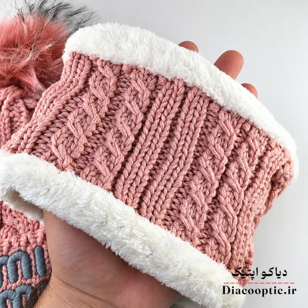 شال و کلاه بچگانه خزدار مدل بافتنی شال رینگی کد 1276 — تصویر ۴
