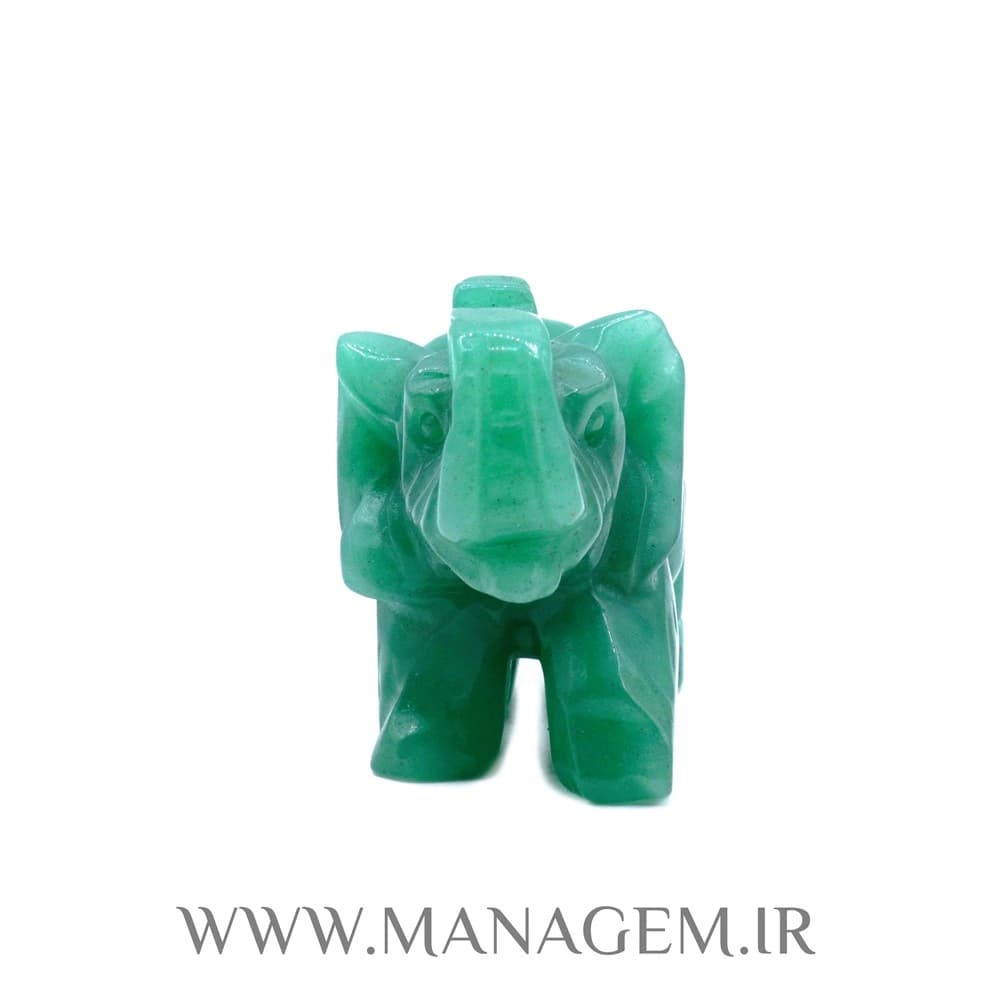 مجسمه سنگ آونتورین سبز طرح فیل