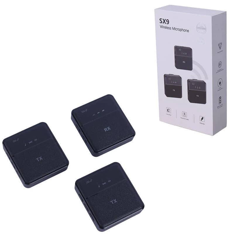 میکروفون یقه ای بی سیم دوتایی SX9 Lightning/3.5mm — تصویر ۲