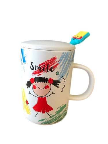 ماگ دخترانه طرح Smile سفید