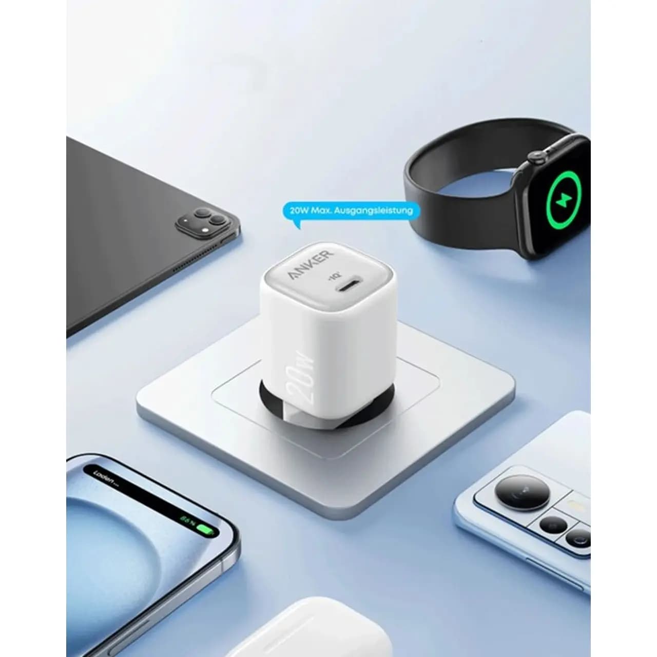 شارژر دیواری PD و فست تک پورت Anker مدل A2699L21 20W – سفید (گارانتی 6 ماهه ایویز) — تصویر ۹