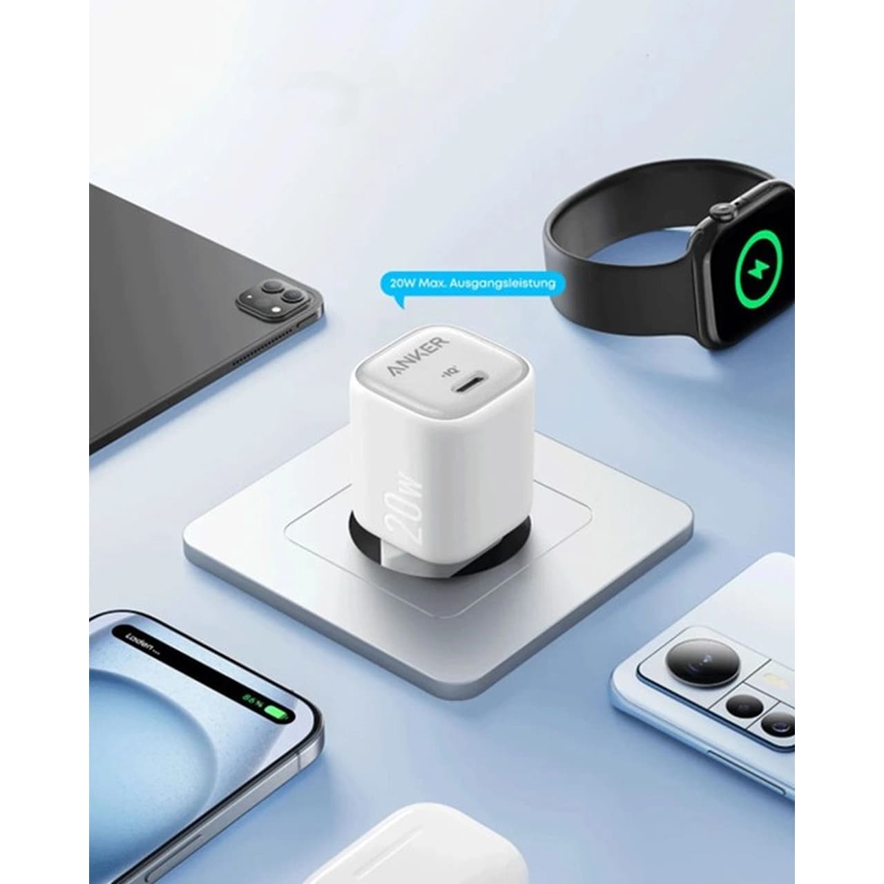 شارژر دیواری PD و فست تک پورت Anker مدل A2699L21 20W – سفید (گارانتی 6 ماهه ایویز) — تصویر ۴