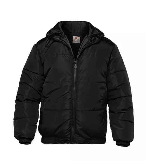 کاپشن مموری اسپرت بادی مشکی کلاه دار 46407