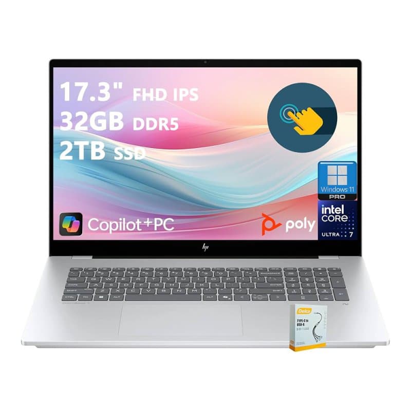 لپ تاپ اپن باکس HP OmniBook 7 17 | Core Ultra 7 258V | 32 GB Ram DDR5 | SSD 1 TB | VGA 6 GB NVIDIA RTX 4050 | Display 17.1 FHD — تصویر ۲
