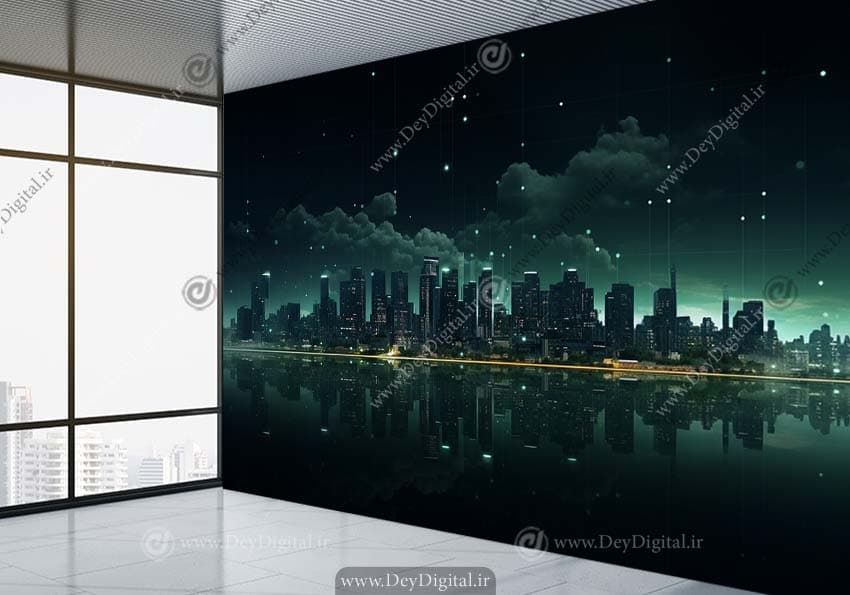پوستر دیواری برای مشاور املاک رنگ سبز و مشکی HQ-2129