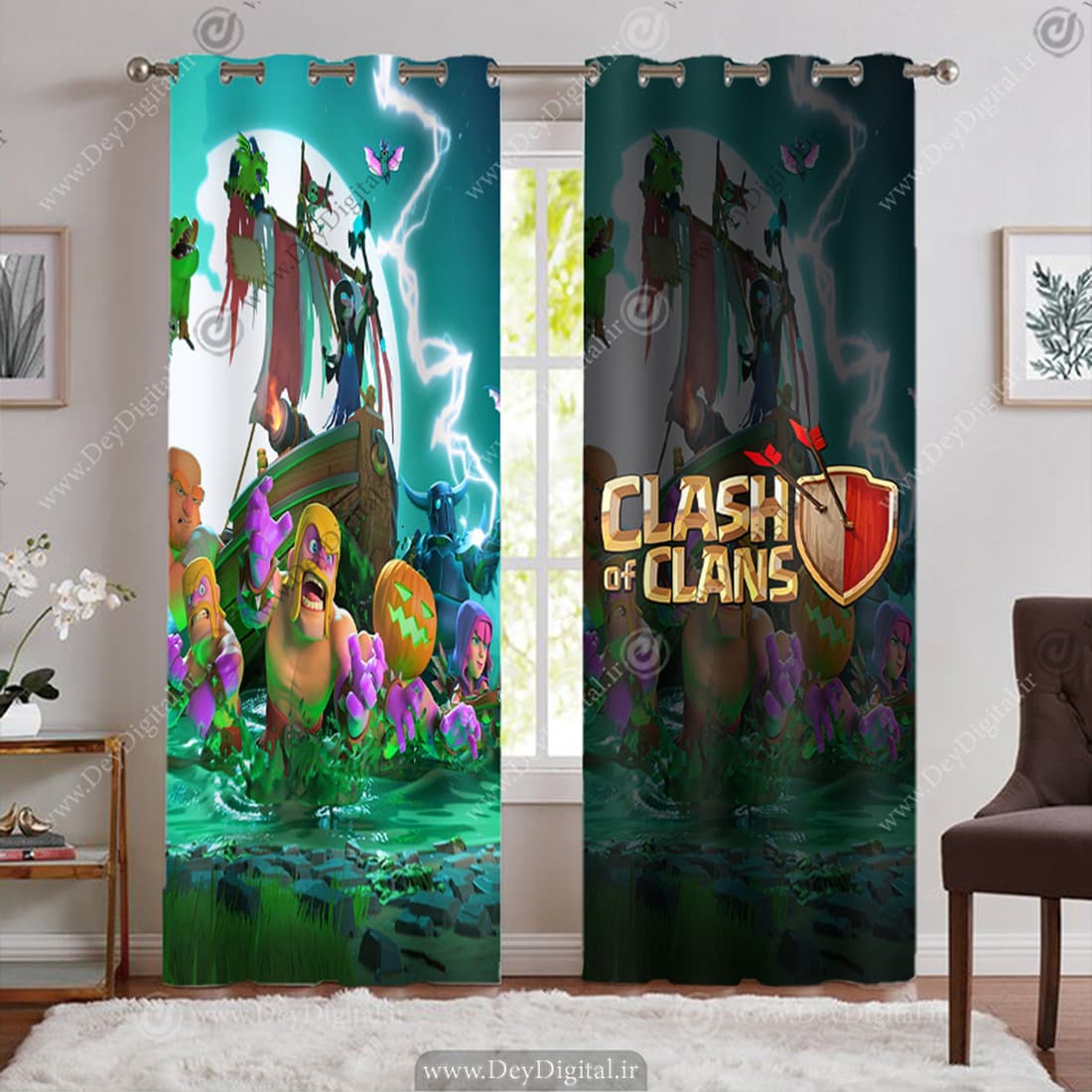 پرده سه بعدی طرح کلش آو کلنز BA-9539