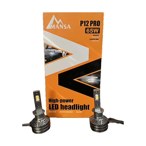 هدلایت P12 PRO نور زرد مانسا پایه H7 تک کنتاکت مناسب برای پژو 206