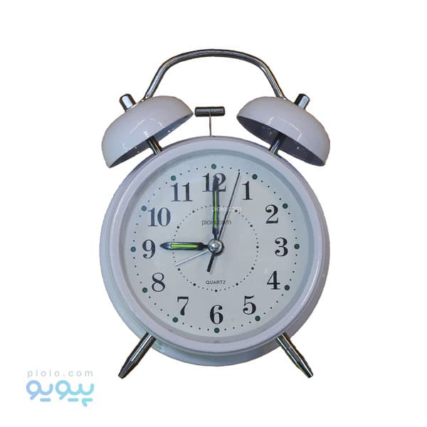 ساعت رومیزی سفید زنگ دار