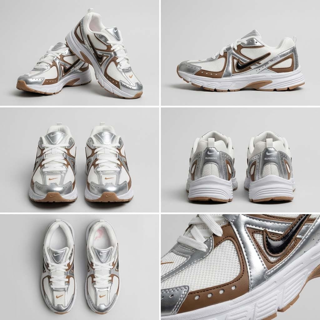 کتونی مردانه نایک P-7000 سفید موکا | Nike P-6000 Grey White Men’s Sneakers — تصویر ۲