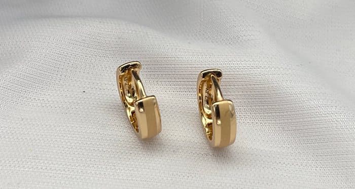 گوشواره حلقه ای ژوپینگ با آبکاری طلا
