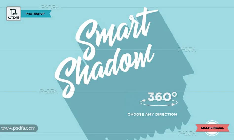 ایجاد سایه بر روی متن ، اشکال و تصاویر در فتوشاپ با اکشن Smart Shadow