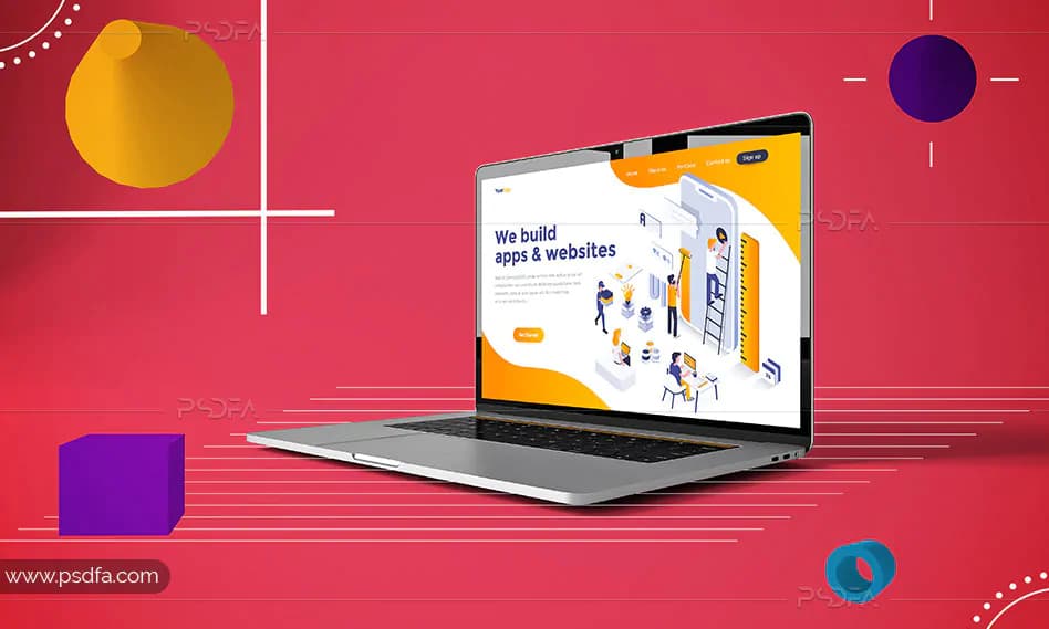 موکاپ انتزاعی لپ تاپ مک بوک پرو – Abstract MacBook Pro MockUp