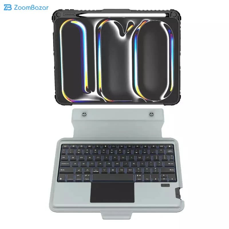 کیف کلاسوری کیبورددار نیلکین مدل Bumper Combo Backlit Keyboard مناسب برای تبلت اپل iPad Pro 11 2024 — تصویر ۵