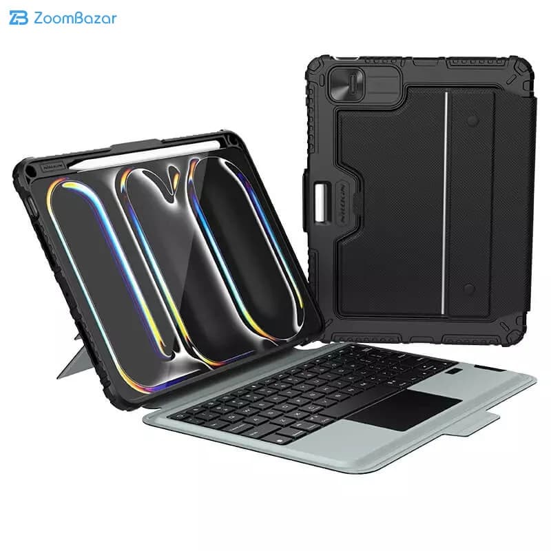 کیف کلاسوری کیبورددار نیلکین مدل Bumper Combo Backlit Keyboard مناسب برای تبلت اپل iPad Pro 11 2024 — تصویر ۳