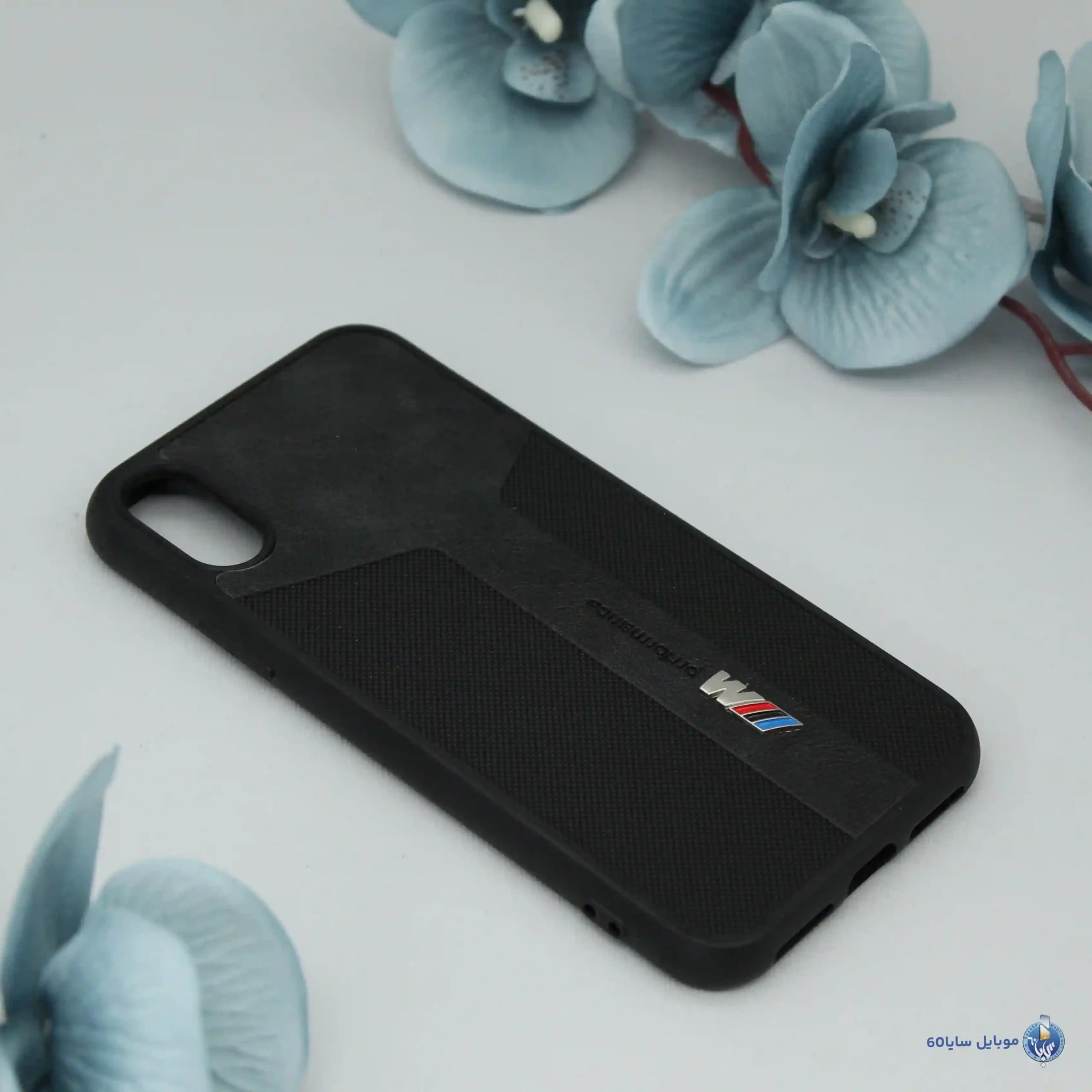 قاب گوشی iphone x اپل مدل چرمی طرح BMW رنگ مشکی — تصویر ۲
