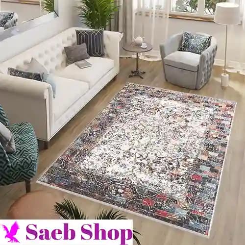 فرش انتزاعی آجری | فرش صائب | کد : h166