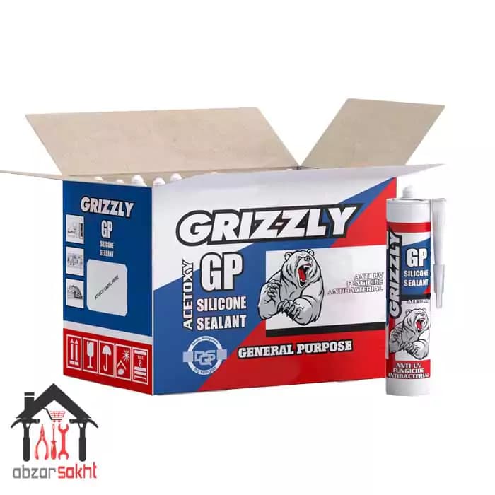 چسب آکواریوم (سیلیکون) گریزلی Grizzly حجم 240 کارتن 24 عددی