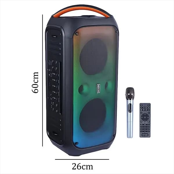 اسپیکر پارتی باکس 50 وات اکسیژن مدل AX-102 دارای پاور بانک — تصویر ۸