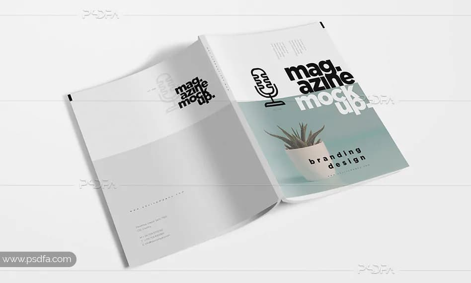 موکاپ مجله با چهار نمای متفاوت در سایز و ابعاد US Letter