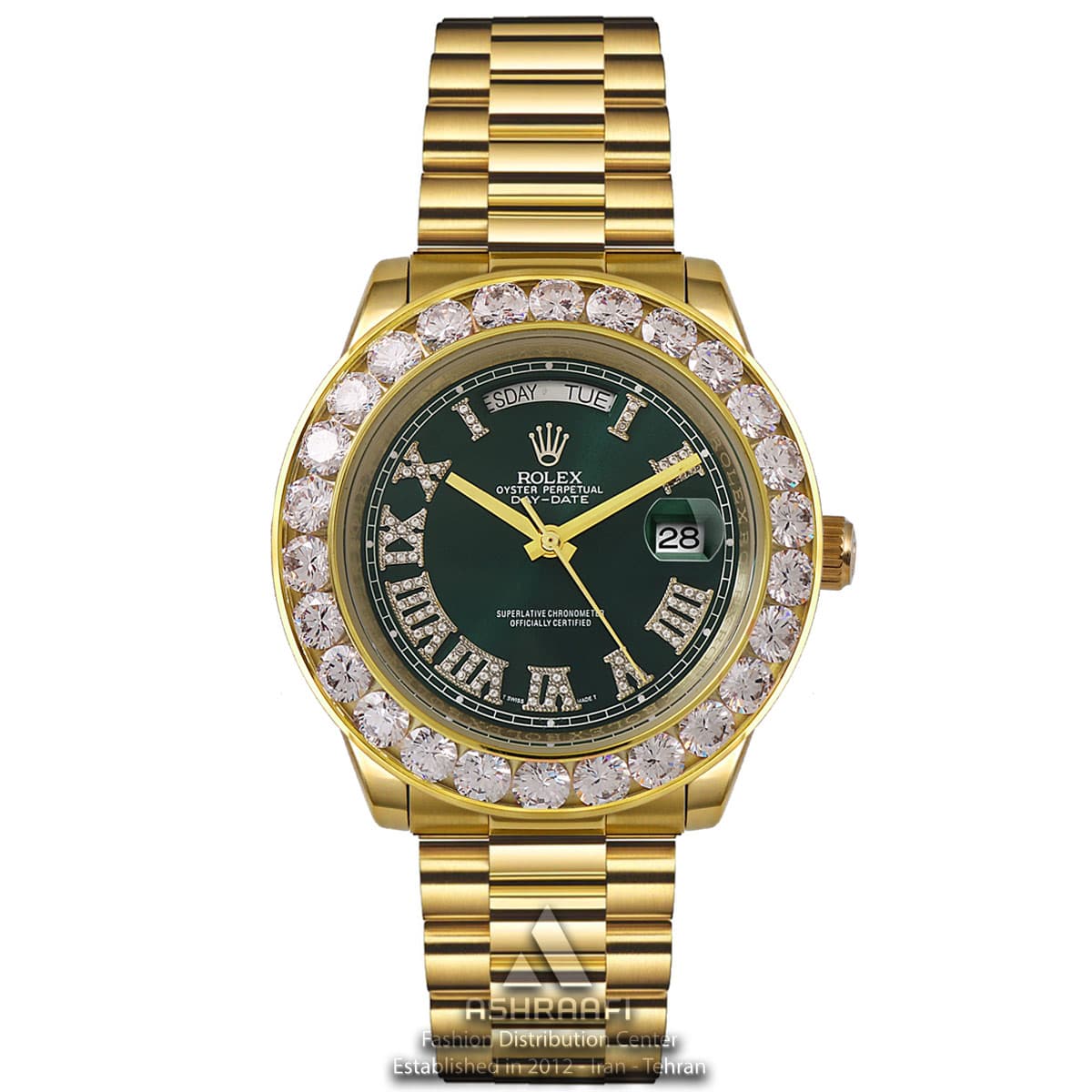 رولکس دی دیت دور نگین صفحه سبز Rolex Day Date DG1