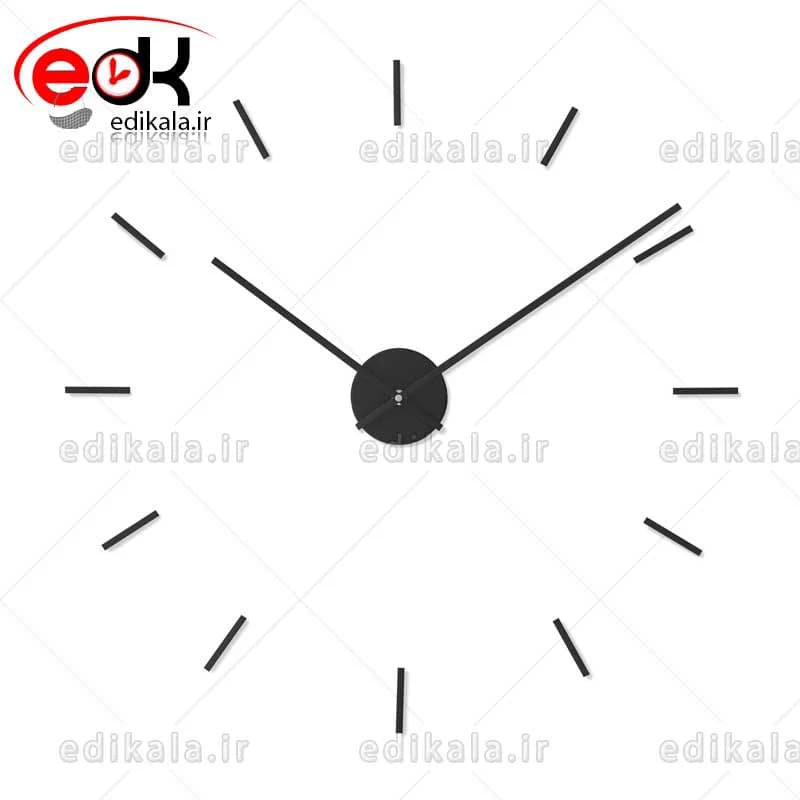 ساعت دیواری فانتزی طرح خط اعداد در ابعاد و جنس انتخابی