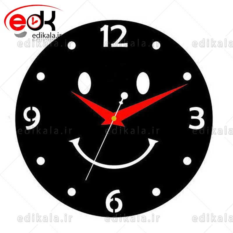 ساعت دیواری فانتزی طرح لبخند شماره 1 در پنج رنگ
