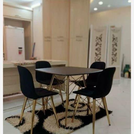 میز و صندلی ناهارخوری پارچه ای پایه فلزی فورتیک 4نفره مبلمان آپادانا apadana مدل 632617