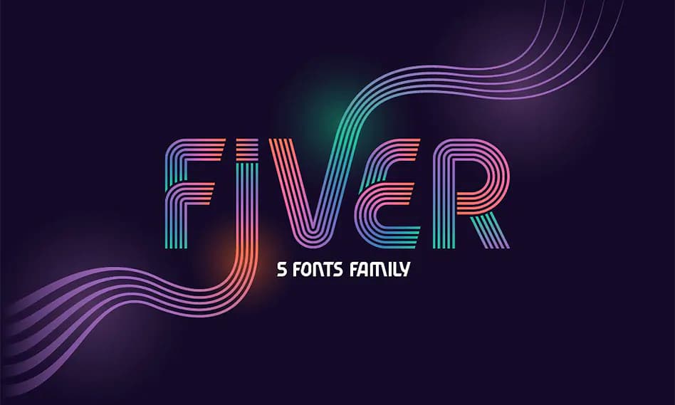 فونت انگلیسی راه راه Fiver مناسب برای طراحی پوستر
