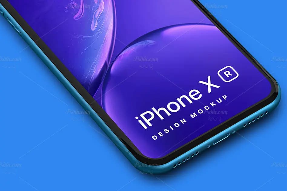 موکاپ آیفون ایکس آر با 6 رنگ مختلف iPhone XR Design Mockup — تصویر ۳