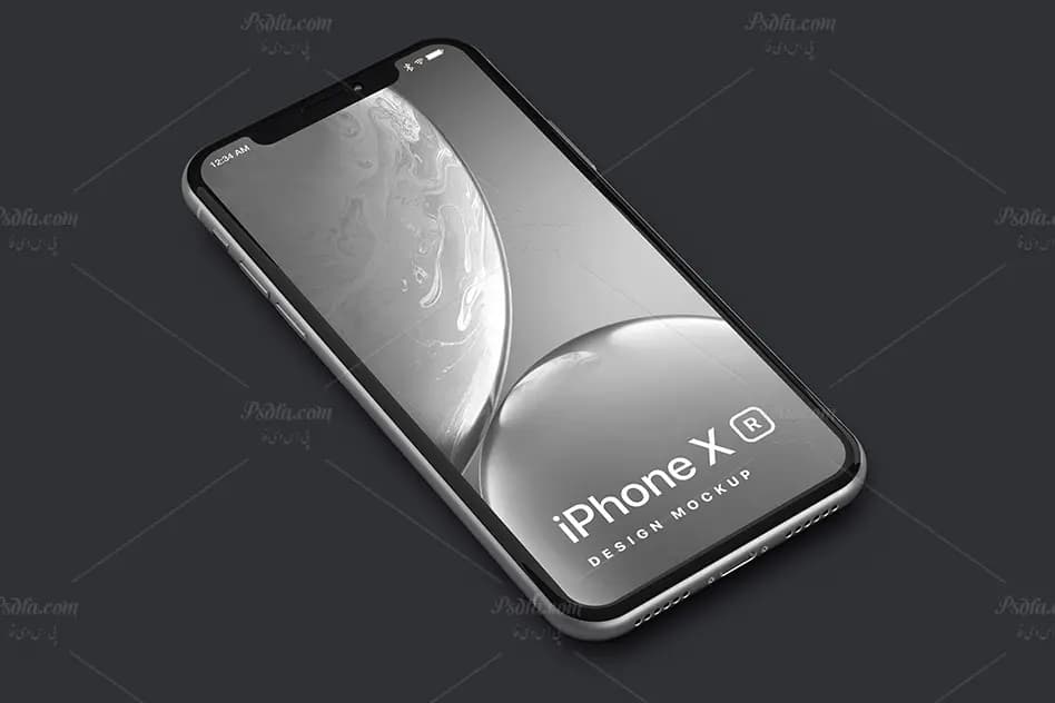 موکاپ آیفون ایکس آر با 6 رنگ مختلف iPhone XR Design Mockup — تصویر ۵