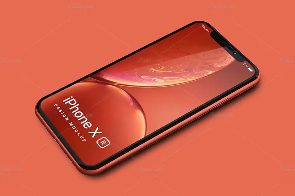 موکاپ آیفون ایکس آر با 6 رنگ مختلف iPhone XR Design Mockup — تصویر ۸
