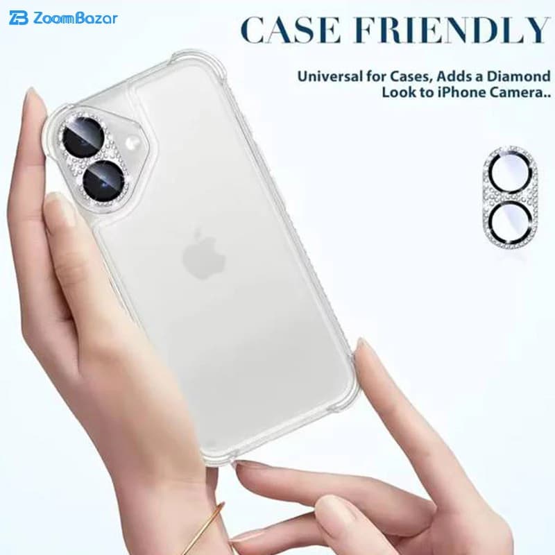 محافظ لنز دوربین فلزی بوف مدل Diamond مناسب برای گوشی موبایل iPhone 17 — تصویر ۸