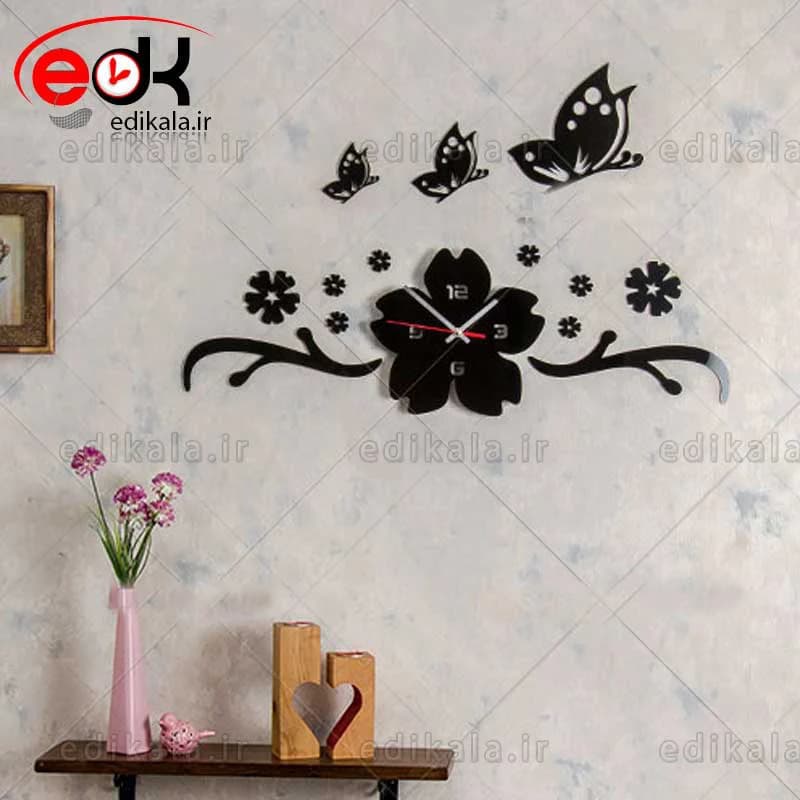 ساعت دیواری فانتزی طرح بهار در ابعاد و جنس انتخابی
