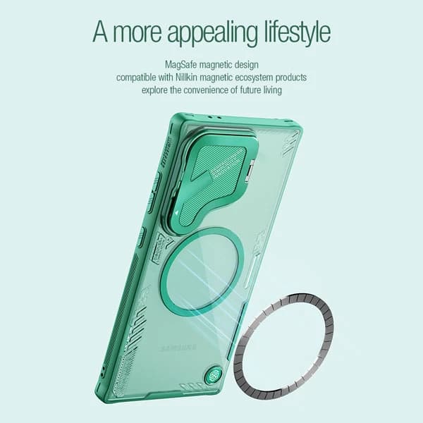 قاب کریستالی مگنتی کمرا استند نیلکین Samsung Galaxy S24 Ultra مدل Iceblade Prop Magnetic — تصویر ۳
