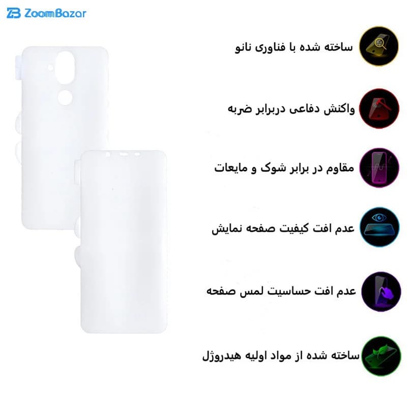 گلس و پشت گوشی بوف مدل HgC15 مناسب برای گوشی موبایل نوکیا 8.1 — تصویر ۲
