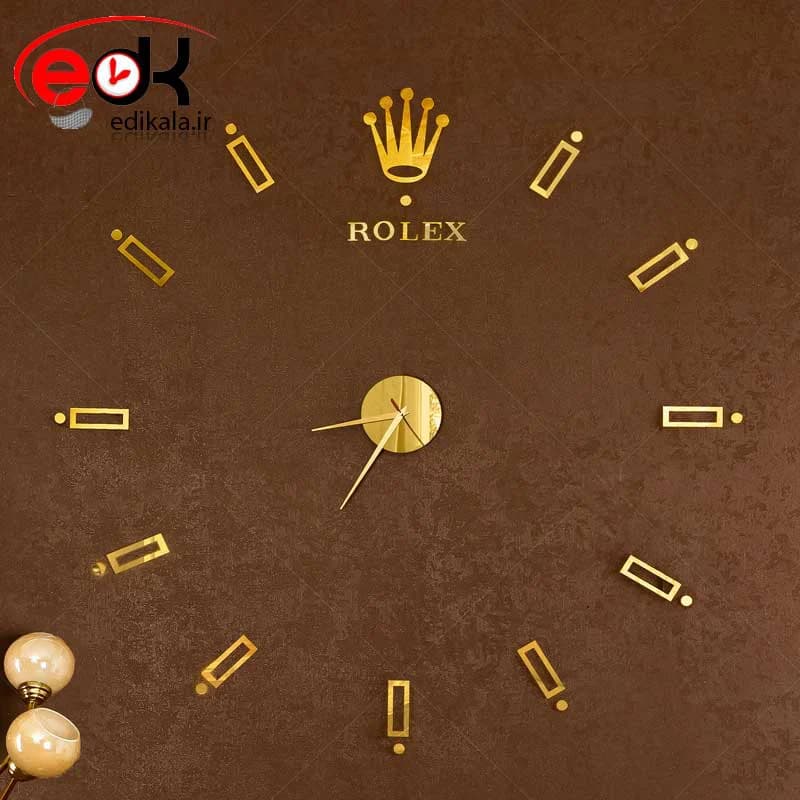 ساعت دیواری فانتزی طرح تاج ROLEX در رنگ و ابعاد انتخابی