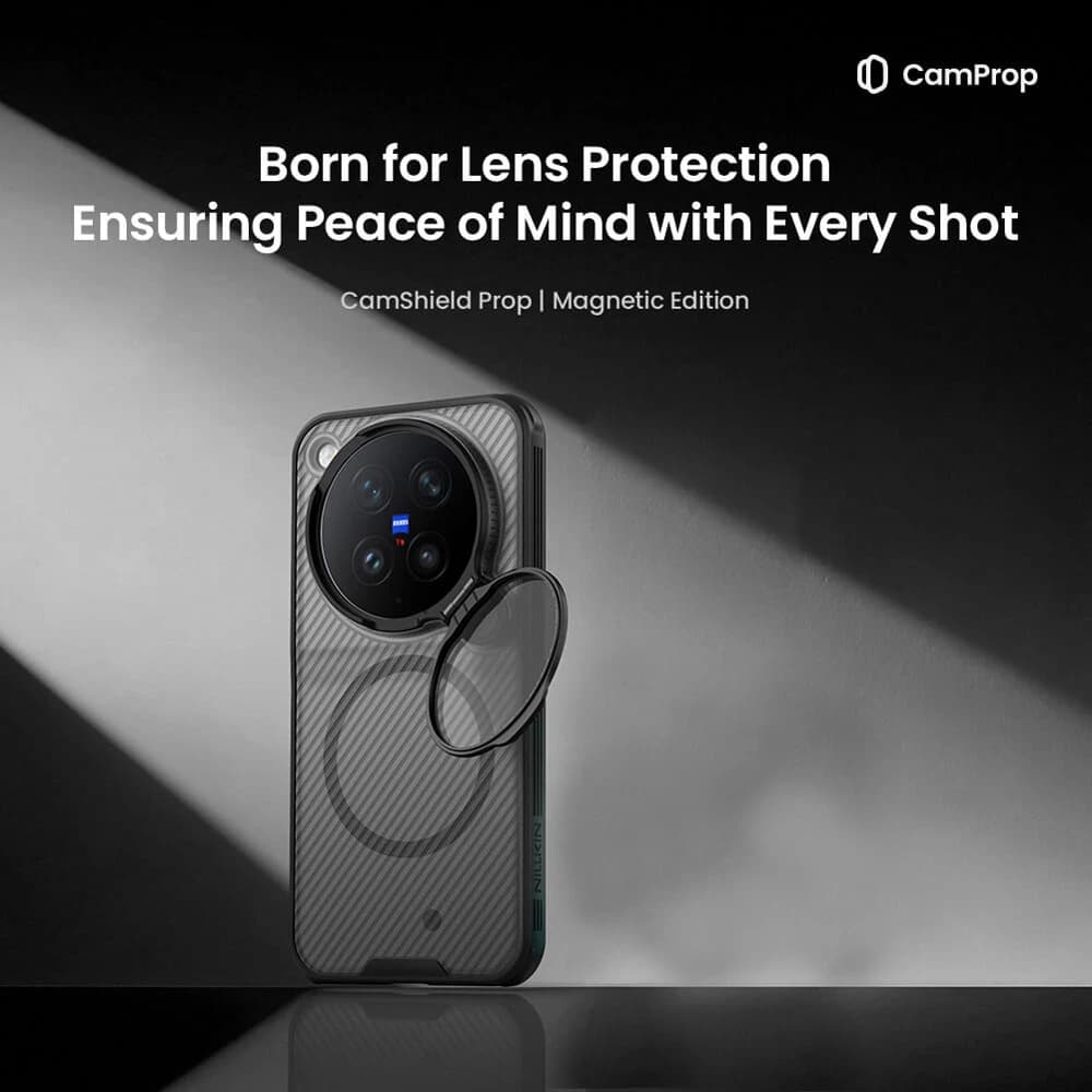 گارد مگنتی دودی کمرا استند Vivo X500 Pro Max مارک نیلکین مدل CamShield Prop Magnetic — تصویر ۷