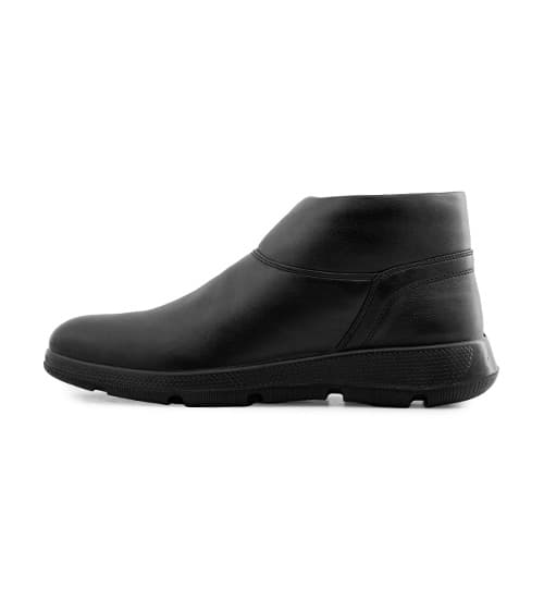 نیم بوت مردانه روزمره چرم مصنوعی مشکی کد 51600