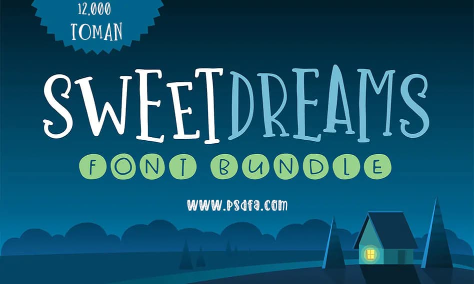 12 فونت انگلیسی فانتزی و کودکانه فوق العاده زیبا با نام Sweet Dreams Font Bundle