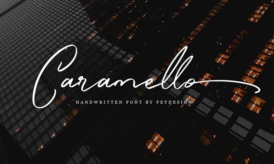 فونت انگلیسی دستنویس فوق العاده زیبای Caramello مناسب برای طراحی