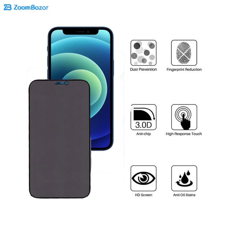گلس سرامیکی حریم شخصی بوف مدل CFPr9 مناسب برای گوشی موبایل اپل iphone 12 Mini — تصویر ۴